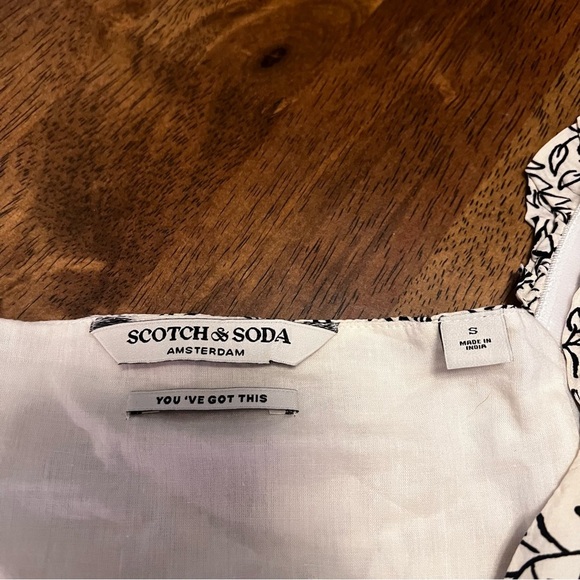 Scotch & Soda Easy Floral Maxi Midi Dress S Boho Coquette Flowy Slit Puff Sleeve - Picture 6 of 16